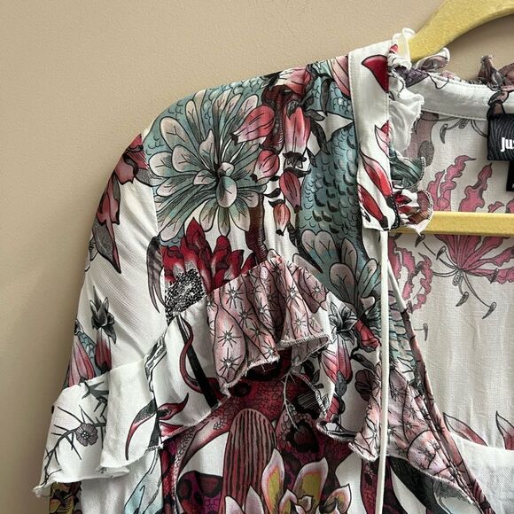 Just Cavalli frilled pattern crepe dress.  Size 44 - Picture 5 of 10